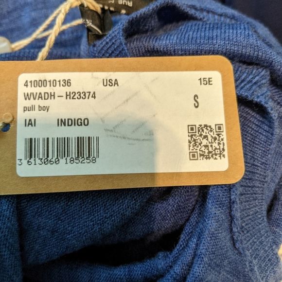 A.p.c. Heathered blue merino wool sweater S BNWT - Picture 8 of 8